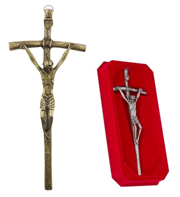 Krzyż papieski do zawieszenia na ścianę 27 cm (01-283A) e-religijne.pl