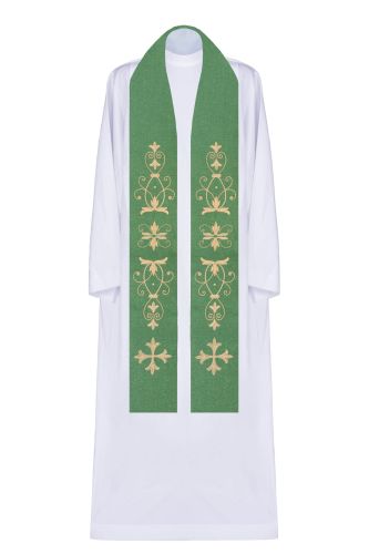 Stuła zielona bogato haftowana 18-2007 księgarnia dewocjonalia artykuły religijne