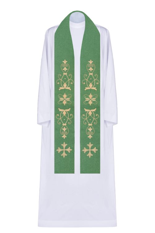 Stuła zielona bogato haftowana 18-2007 księgarnia dewocjonalia artykuły religijne