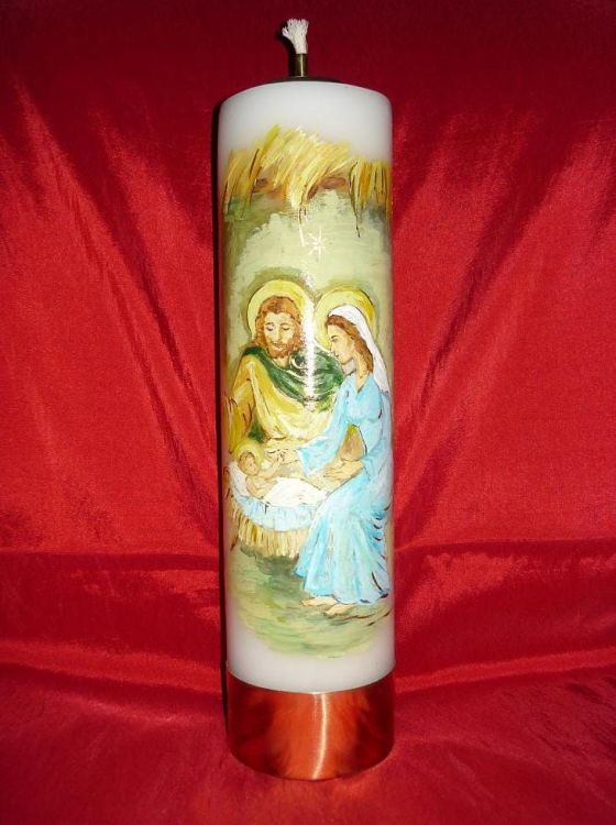 Świeca ołtarzowa na wkład olejowy ręcznie malowana OR29 e-religijne.pl