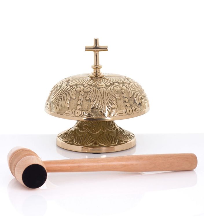 Gong mosiężny z młoteczkiem 786934 sklep e-religijne.pl największy sklep liturgiczny