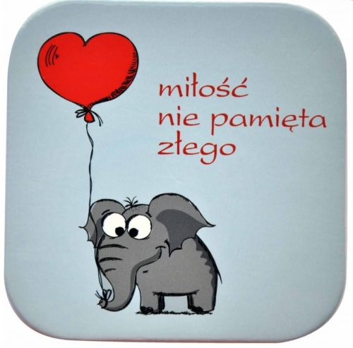  Podstawka korkowa z religijnym hasłem Miłość nie pamięta złego e-religijne.pl