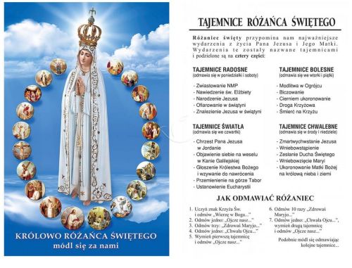 Obrazek Królowo Różańca Świętego ... - tajemnice różańcowe (100 szt.) sklep chrześcijański e-religijne.pl dewocjonalia pomoce duszpasterskie