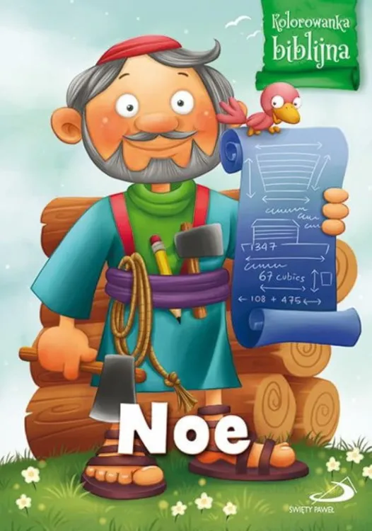 Noe - religijna kolorowanka biblijna dla dzieci
