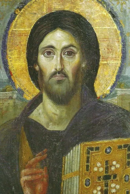 Pocztówka reprodukcja ikony Chrystus Pantokrator z Góry Synaj e-religijne.pl