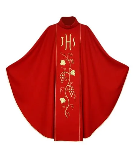 Ornat czerwony ręcznie haftowany 1-021-2 e-religijne.pl