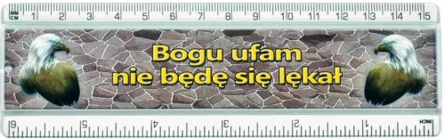 Linijka z hasłem religijnym Bogu ufam nie będę się lękał. e+religijne.pl