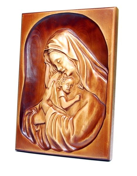 Płaskorzeźba drewniana Maryja z Dzieciątkiem 36A/P e-religijne.pl
