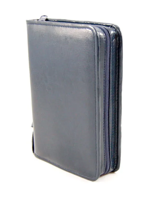 Okładka na Pismo Święte Biblię Tysiąclecia form. oazowy - skóra ekologiczna granatowa e-religijne.pl