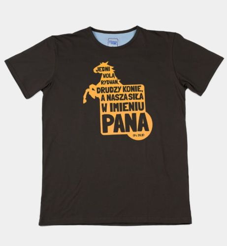 Koszulki chrześcijańskie: Chrześcijański męski T-shirt "Jedni wolą rydwan ..." sklep e-religijne.pl