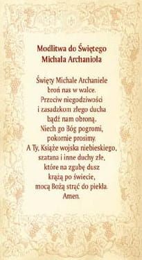 Obrazek ze św. Michałem Archaniołem i modlitwą - egzorcyzmem prywatnym (100 szt.) e-religijne.pl