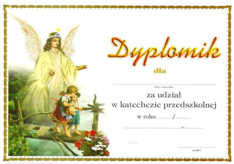 Dyplom za udział w katechezie - przedszkole (5) e-religijne.pl