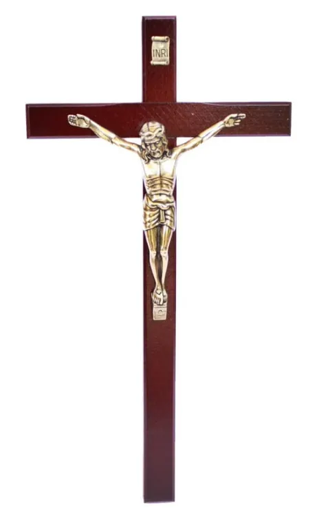 Krzyż drewniany do zawieszenia 01-441 brąz 27 cm e-religijne.pl