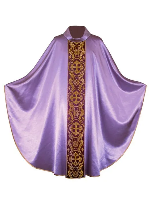 Ornat fioletowy z tkanym pasem 1-223-4 e-religijne.pl