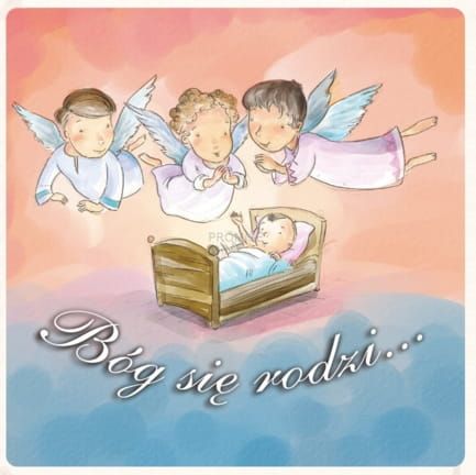 Podstawka korkowa pod kubek z motywem religijnym "Bóg się rodzi" upominki religijne sklep księgarnia e-religijne.pl