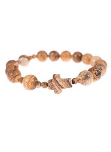 Bransoletka różaniec z jaspisu - kamień naturalny BC1915 sklep z różańcami