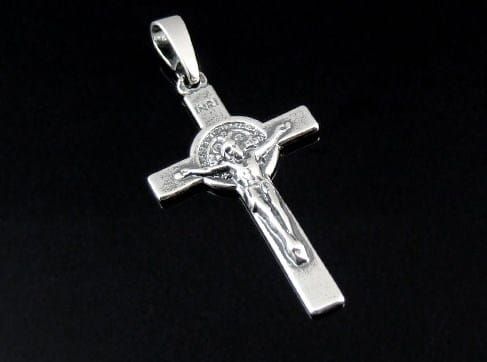 Srebrne dewocjonalia - sklep religijny: Krzyżyk św. Benedykta do łańcuszka na szyję - 3 cm najlepsze produkty polskie - bogaty wybór e-religijne.pl 