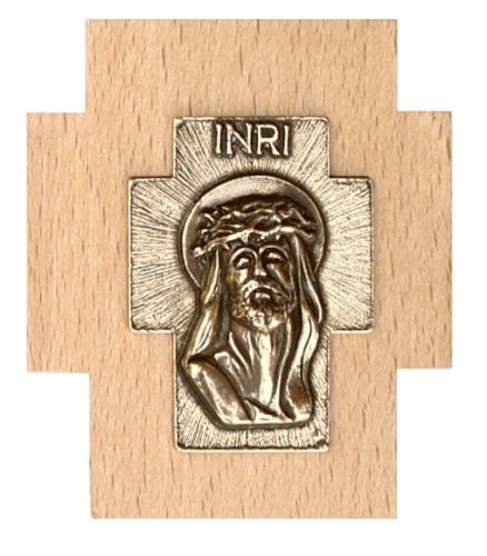 Krzyż wiszący 8,5 cm z Obliczem Pana Jezusa jasny e-religijne.pl