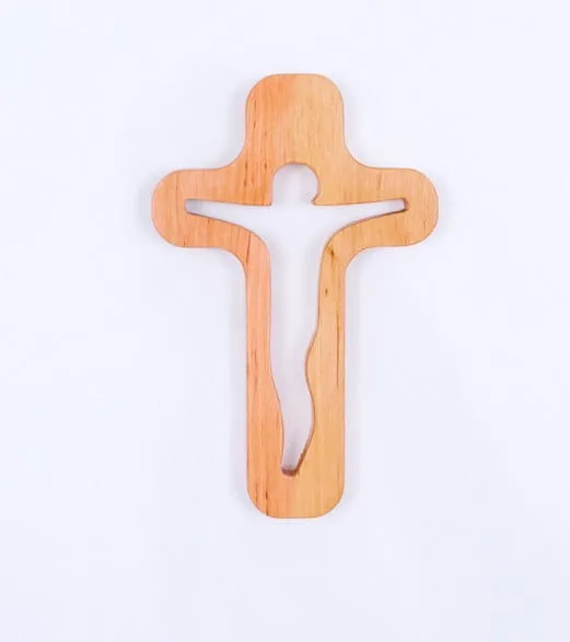 Krzyż drewniany wycinany J6S 18 cm