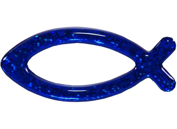 Ryba naklejka na samochód - niebieska brokat e-religijne.pl