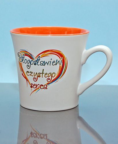 Sklep chrześcijański: Kubek z nadrukiem religijnym "Błogosławieni czystego serca" - kubeczki
