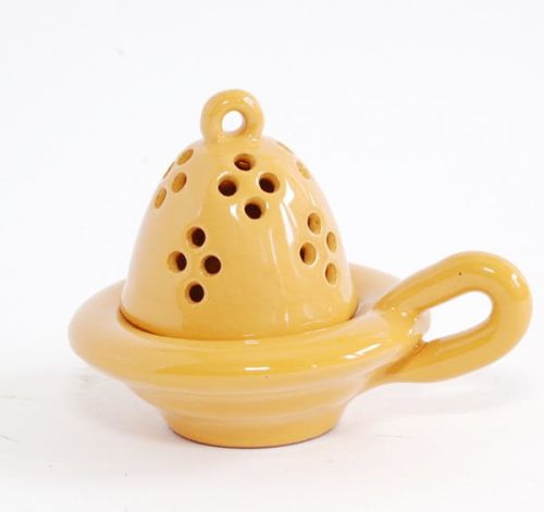 Kadzielniczka domowa gliniana glazurowana beżowa e-religijne.pl