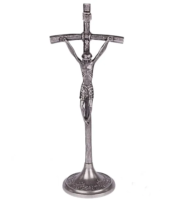 Krzyż metalowy stojący papieski 31 cm e-religijne.pl