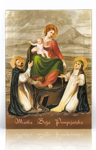 Największy wybór ikon i obrazów religijnych: Ikona Matka Boża Pompejańska 12 x 16 Nowenna i obrazy