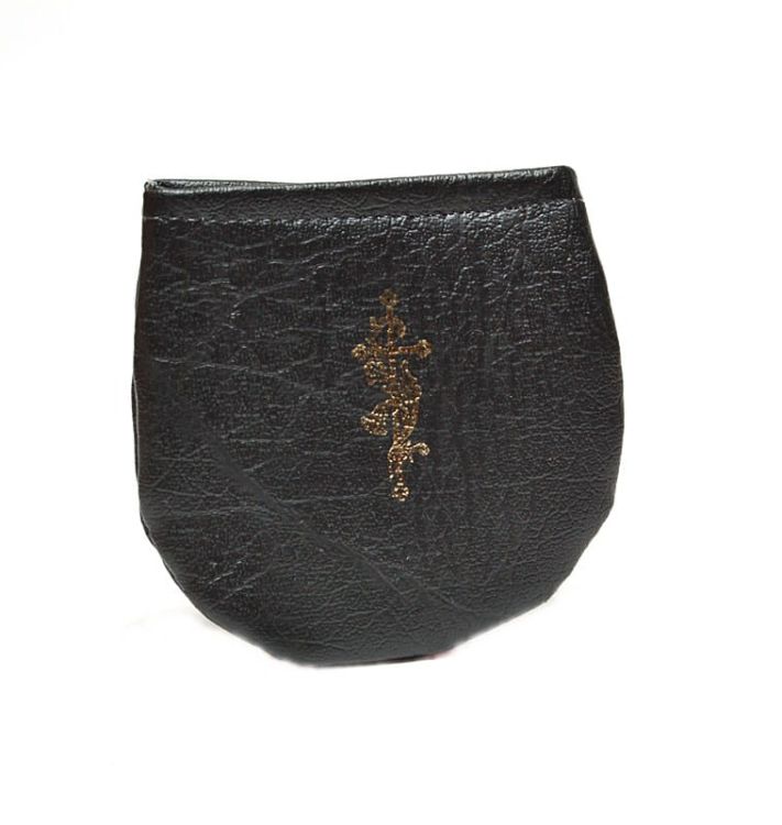 Etui na różaniec - sakiewka na rzep - czarne e-religijne.pl