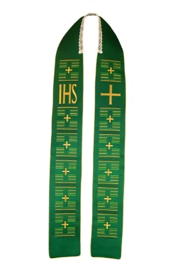 Stuła zielona haftowana 4-186-3 e-religijne.pl