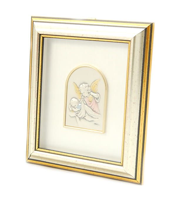 Obrazek srebrny Anioł Stróż w ramce 1712 e-religijne.pl