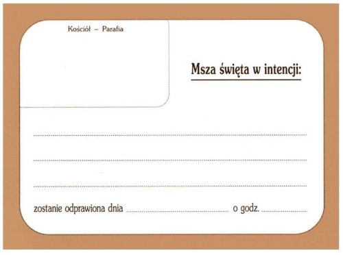 Kartki - intencja Mszy Świętej paczka 50 szt. Hlondianum e-religijne.pl