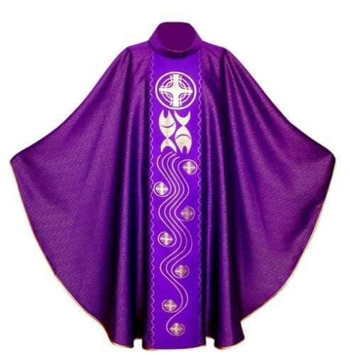 Ornat fioletowy z tkanym pasem 1-089-4 e-religijne.pl