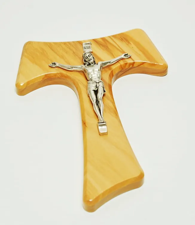 Krzyż TAU z drzewa oliwnego 20 cm e-religijne.pl