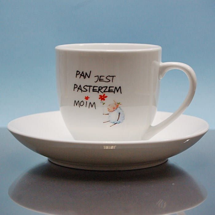 Filiżanka z motywem religijnym "Pan jest pasterzem moim" sklep chrześcijański e-religijne.pl Największy wybór upominków religijnych.