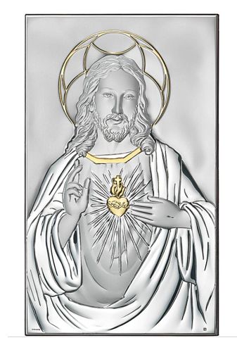 Najświętsze Serce Pana Jezusa obrazek srebrny 1704 sklep pamiątki upominki obrazki srebrne