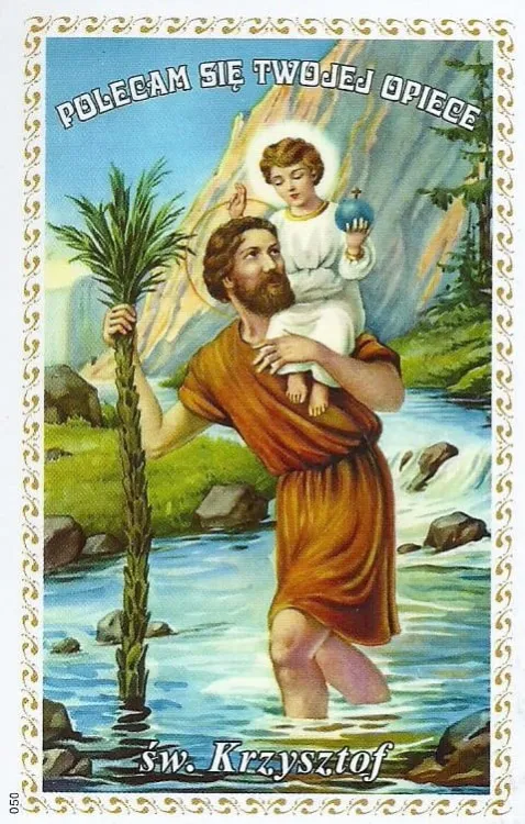 Obrazki ze świętym Krzysztofem i modlitwą (7 x 10) - paczka 100 sztuk e-religijne.pl