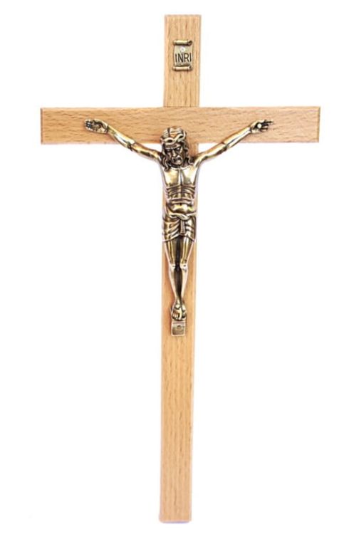 Krzyż drewniany do zawieszenia 01-441 jasny 27 cm e-religijne.pl