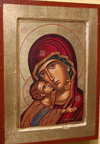 Ikona bizantyjska Matka Boża Eleusa 18 cm x 24 cm e-religijne.pl