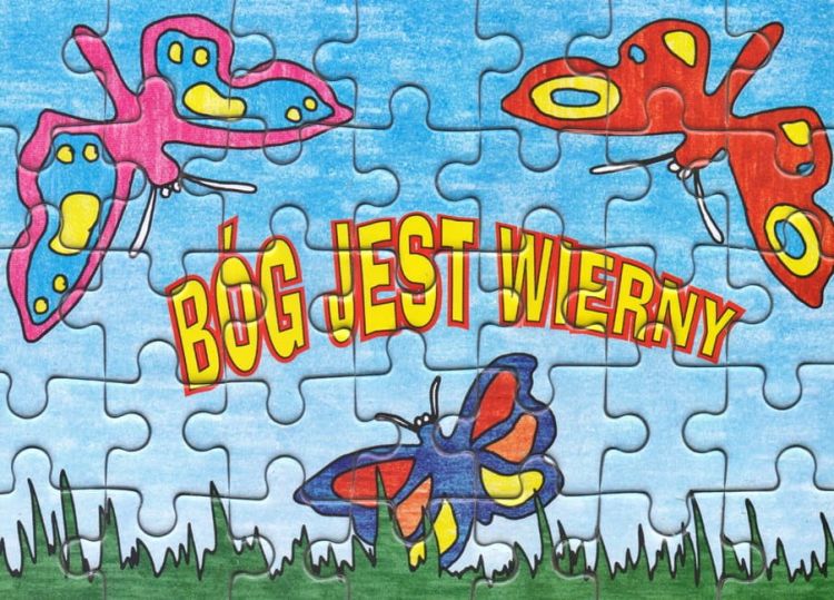 Puzzle o tematyce religijnej dla dzieci - "Bóg jest wierny" upominki chrześcijańskie gadżety sklep e-religijne.pl