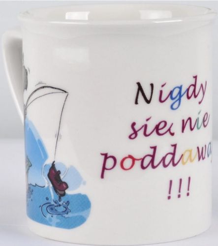 Kubek z nadrukiem religijnym - Nigdy się nie poddawaj. e-religijne.pl