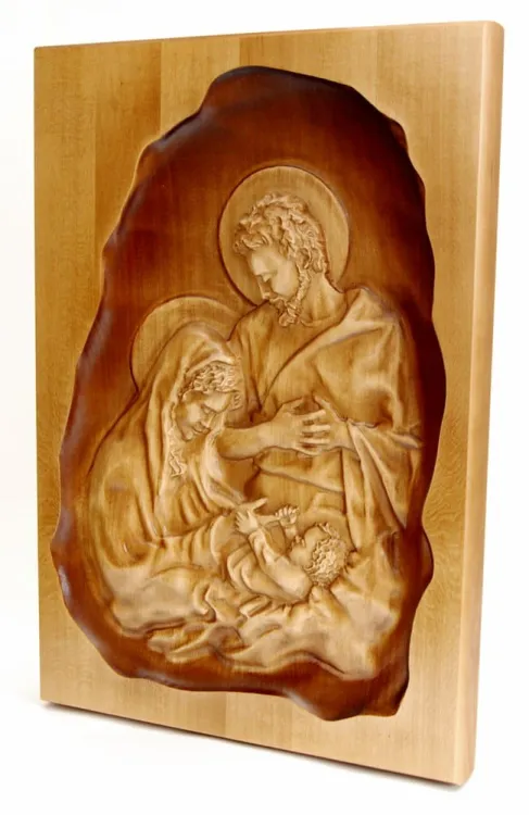 Płaskorzeźba drewniana Święta Rodzina - 00B e-religijne.pl