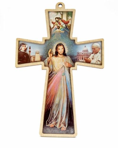 Krzyż z Jezusem Miłosiernym - 14 cm