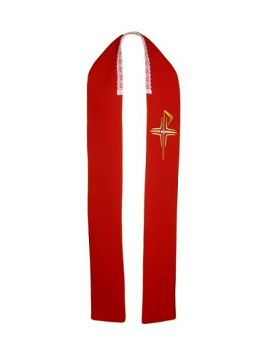 Stuła czerwona haftowana 4-133-2 e-religijne.pl