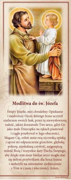 Zakładka religijna do książki z modlitwą do św. Józefa upominki religijne księgarnia e-religijne.pl
