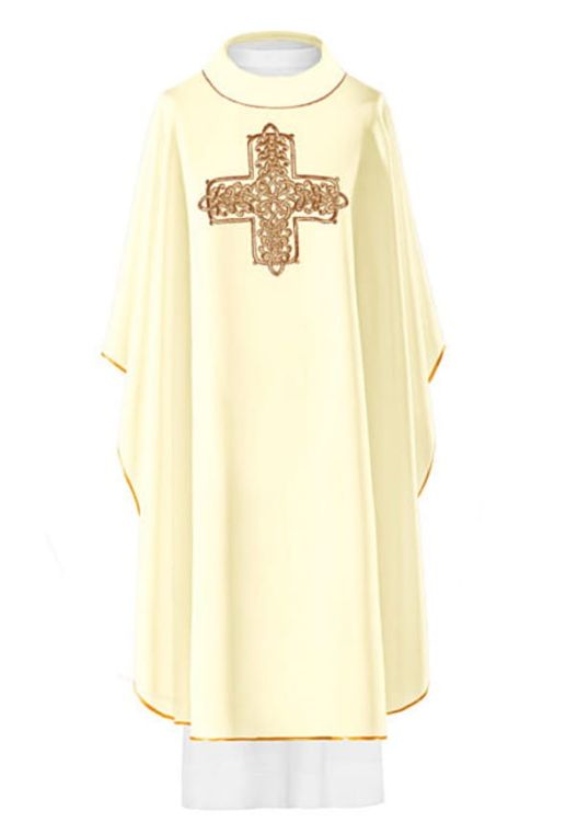 Ornat liturgiczny biały haftowany KOR/172/05/01