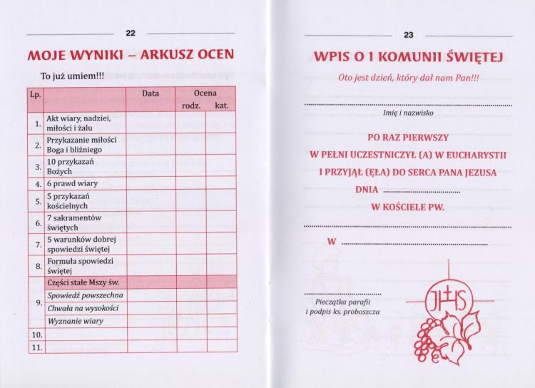 Wydawnictwo Rolników - Przygotuję Ci serce, o Chryste - Dzienniczek dziecka pierwszokomunijnego pomoce duszpasterskie