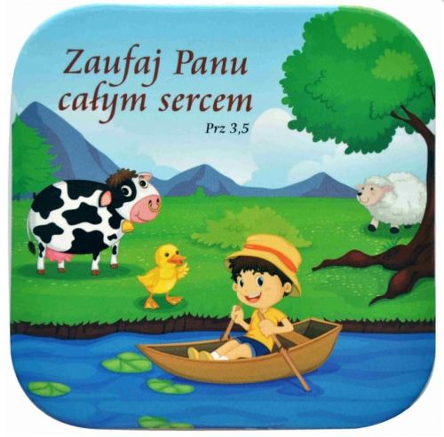 Podstawka korkowa z religijnym hasłem Zaufaj Panu całym sercem Prz 3,5 e-religijne.pl