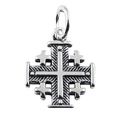 Krzyż jerozolimski srebrny oksydowany KS1002Pox  medaliki i krzyżyki srebrne religijne