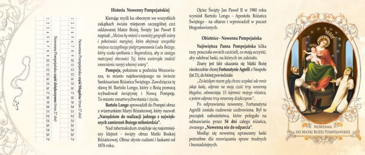 SKLEP DEWOCJONALIA: Nowenna Pompejańska – Karnet Modlitewny z Tabelką do Modlitwy